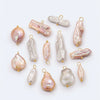 Wholesale Jewelry Natural Freshwater Baroque Pearl Stainless Steel Curved Pin Pendant