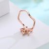 Wholesale Jewelry Natural Plant Flower Geometric Fivepointed Star Rose Gold Zircon Electroplated Ring For Women