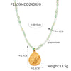 Wholesale Jewelry Natural Stone Beaded Geometric Handmade 316L Stainless Steel Necklace For Women