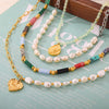 Wholesale Jewelry Natural Stone Beaded Geometric Handmade 316L Stainless Steel Necklace For Women