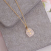 Wholesale Jewelry Natural Stone Cross Stainless Steel Necklace For Women With Geometric Design And Electroplating Treatment