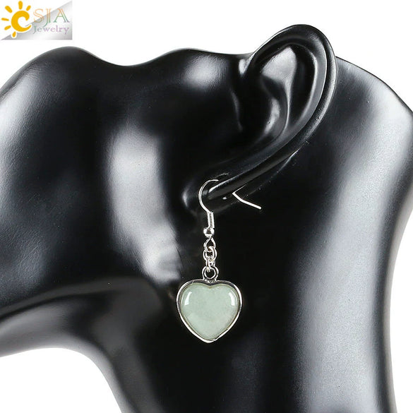 Wholesale Jewelry Natural Stone Heart Shape Minimalist Ladies Earrings