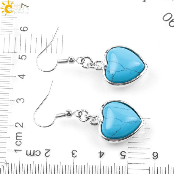 Wholesale Jewelry Natural Stone Heart Shape Minimalist Ladies Earrings