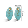 Wholesale Jewelry Natural Stone Pink Crystal Turquoise Stainless Steel Oval Pendant Necklace With Geometric Style And Electroplating Treatment
