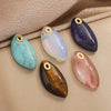 Wholesale Jewelry Natural Stone Pink Crystal Turquoise Stainless Steel Oval Pendant Necklace With Geometric Style And Electroplating Treatment