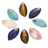 Wholesale Jewelry Natural Stone Pink Crystal Turquoise Stainless Steel Oval Pendant Necklace With Geometric Style And Electroplating Treatment