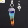 Wholesale Jewelry Natural Stone Rainbow Pendant Rhombus Creative Spirit Swing