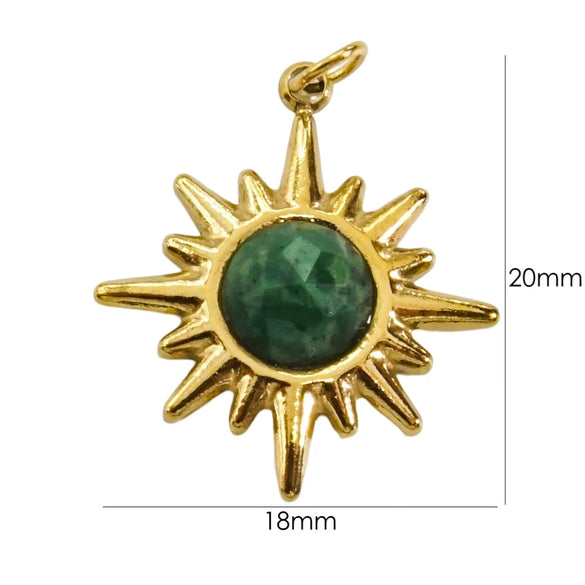 Wholesale Jewelry Natural Stone Stainless Steel Eight Mangxing Pendant Electroplated Necklace Earrings