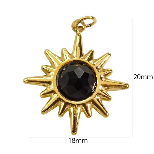 Wholesale Jewelry Natural Stone Stainless Steel Eight Mangxing Pendant Electroplated Necklace Earrings