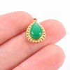 Wholesale Jewelry Natural Stone Stainless Steel Water Drop Oval Pendant Electroplated Bohemian Style Diy Jewelry Accessories