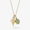 Wholesale Jewelry Natural Style Dongling Jade Shell Conch Earrings And Necklace Copper Gold Plated