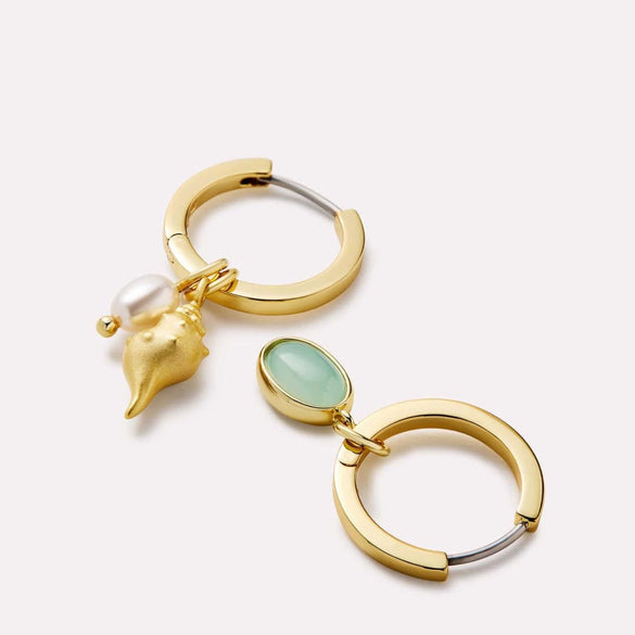 Wholesale Jewelry Natural Style Dongling Jade Shell Conch Earrings And Necklace Copper Gold Plated