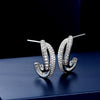 Wholesale Jewelry Niche Geometric Copper Earrings With Zirconia Design