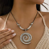 Wholesale Jewelry Niche Geometric Leather Wax Alloy Clavicle Chain With Electroplating