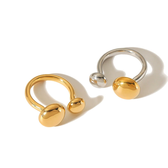 Wholesale Jewelry Niche Geometric Stainless Steel Open Ring For Women