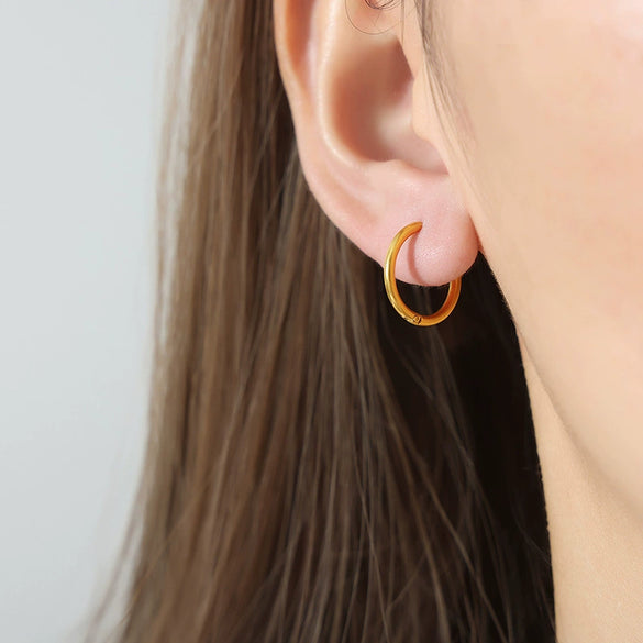 Wholesale Jewelry Niche Geometric 316L Stainless Steel Gold Plated Earrings For Women