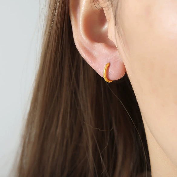 Wholesale Jewelry Niche Geometric 316L Stainless Steel Gold Plated Earrings For Women