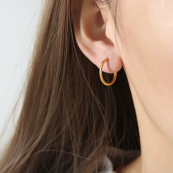 Wholesale Jewelry Niche Geometric 316L Stainless Steel Gold Plated Earrings For Women