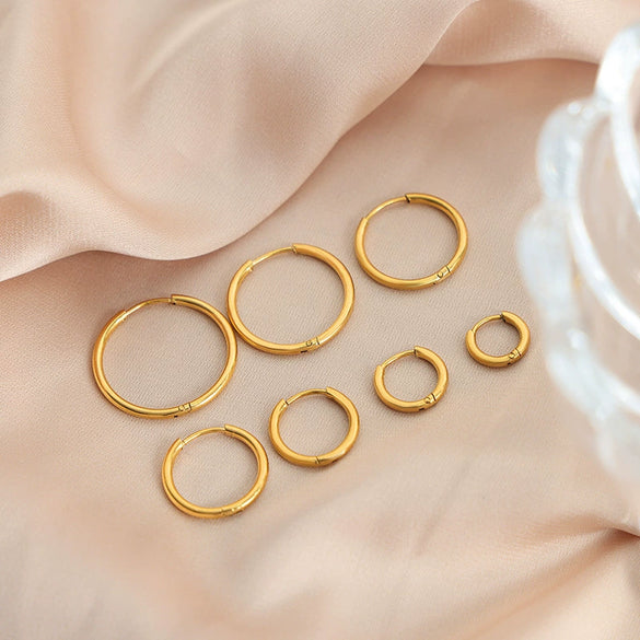 Wholesale Jewelry Niche Geometric 316L Stainless Steel Gold Plated Earrings For Women