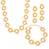 Wholesale Jewelry Niche Geometric 316L Stainless Steel Gold Plated Round Bracelet Long Earrings