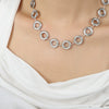 Wholesale Jewelry Niche Geometric 316L Stainless Steel Gold Plated Round Bracelet Long Earrings