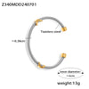 Wholesale Jewelry Niche Geometric 316L Stainless Steel Open Bracelet With Electroplating And Multilayer Line Twist Design