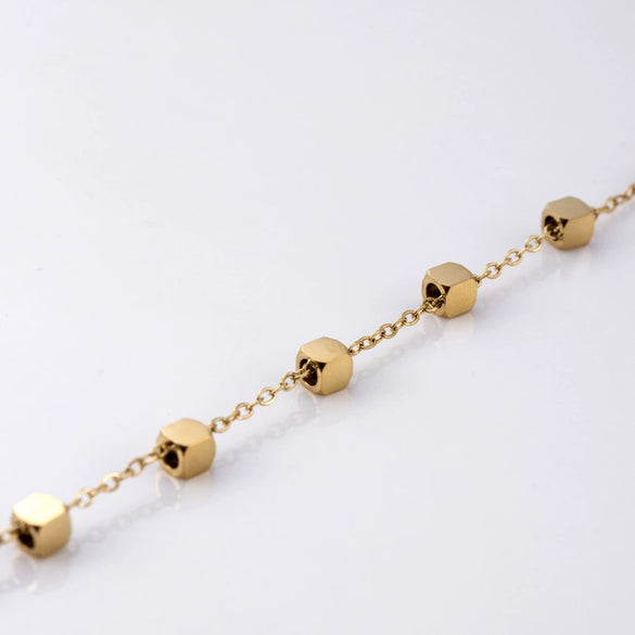 Wholesale Jewelry Niche Light Luxury Square Titanium Steel Necklace With Gold Plated Conventional Chain And Geometric Design