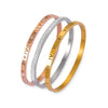 Wholesale Jewelry Niche Simple 316L Stainless Steel Goldplated Bracelet With Carving And Geometric Roman Numerals Design