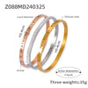 Wholesale Jewelry Niche Simple 316L Stainless Steel Goldplated Bracelet With Carving And Geometric Roman Numerals Design