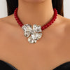 Wholesale Jewelry Niche Style Metal Alloy Flower Pendant Necklace With Electroplating Treatment