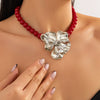 Wholesale Jewelry Niche Style Metal Alloy Flower Pendant Necklace With Electroplating Treatment