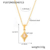 Wholesale Jewelry Niche Style 316L Stainless Steel Pendant Necklace With Quadrilateral Pattern And Cat's Eye Pendant