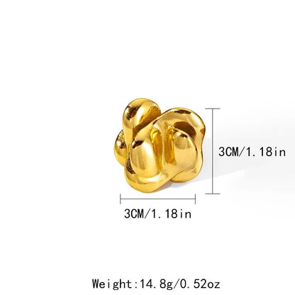 Wholesale Jewelry Novelty Modern Style Commute Irregular Flower 304 Stainless Steel 14K Gold Plated Open Rings