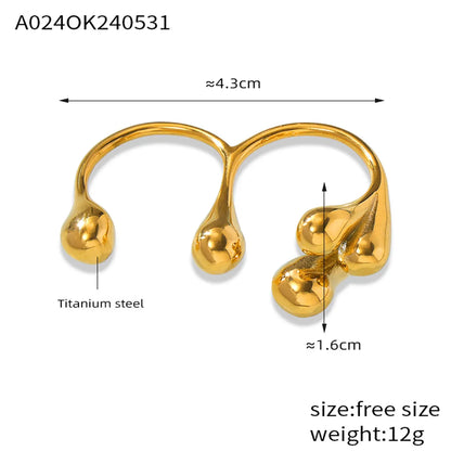 Wholesale Jewelry Novelty Simple Style Circle Round Lines 304 Stainless Steel 18K Gold Plated Plating Open Rings