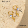 Wholesale Jewelry Ocean Style Ceramic Starfish Shell Stainless Steel Earrings Electroplating Design
