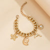 Wholesale Jewelry Ocean Style Dolphin Shell Imitation Pearl Alloy Starfishshaped Pendant Necklace With Electroplating