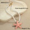 Wholesale Jewelry Ocean Style Exaggerated Colorful Starfish Stainless Steel 18K Electroplated Geometric Necklace