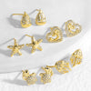 Wholesale Jewelry Ocean Style Geometric Copper Starfish Heart Sailboat Real Gold Plated Earrings Unisex