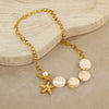 Wholesale Jewelry Ocean Style Natural Shell Starfish Stainless Steel Goldplated Geometric Pendant Necklace For Women