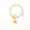 Wholesale Jewelry Ocean Style Natural Shell Starfish Stainless Steel Goldplated Geometric Pendant Necklace For Women