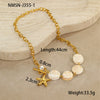 Wholesale Jewelry Ocean Style Natural Shell Starfish Stainless Steel Goldplated Geometric Pendant Necklace For Women