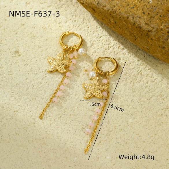 Wholesale Jewelry Ocean Style Stainless Steel Geometric Electroplating Women's Collection