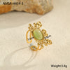 Wholesale Jewelry Ocean Style Stainless Steel Ring Shell Starfish Titanium Steel Open Ring Light Luxury Electroplating
