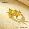 Wholesale Jewelry Ocean Style Stainless Steel Ring Shell Starfish Titanium Steel Open Ring Light Luxury Electroplating