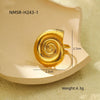 Wholesale Jewelry Ocean Style Stainless Steel Ring Shell Starfish Titanium Steel Open Ring Light Luxury Electroplating