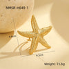 Wholesale Jewelry Ocean Style Stainless Steel Ring Shell Starfish Titanium Steel Open Ring Light Luxury Electroplating