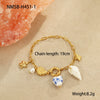 Wholesale Jewelry Ocean Wind Shell Starfish Titanium Steel Stainless Steel 18K Gold Plated Geometric Necklace Bracelet For Women