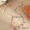 Wholesale Jewelry Ocean Wind Shell Starfish Titanium Steel Stainless Steel 18K Gold Plated Geometric Necklace Bracelet For Women