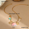 Wholesale Jewelry Ocean Wind Shell Starfish Titanium Steel Stainless Steel 18K Gold Plated Geometric Necklace Bracelet For Women