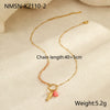 Wholesale Jewelry Ocean Wind Shell Starfish Titanium Steel Stainless Steel 18K Gold Plated Geometric Necklace Bracelet For Women